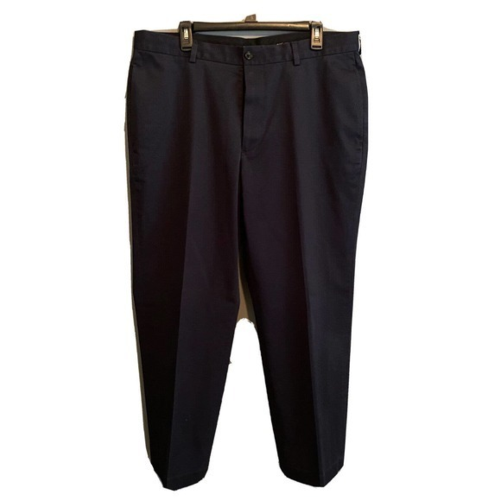 Brooks Brothers Men's Advantage Chino Clark Pants Solid Blue Flat Front 37 x‎ 30
